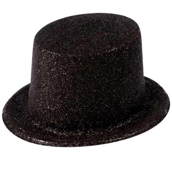 Black Glitter Top Hat